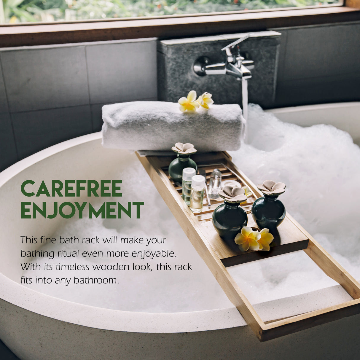 alpina Verstelbare Badplank Badrek - Bamboe - maximondo