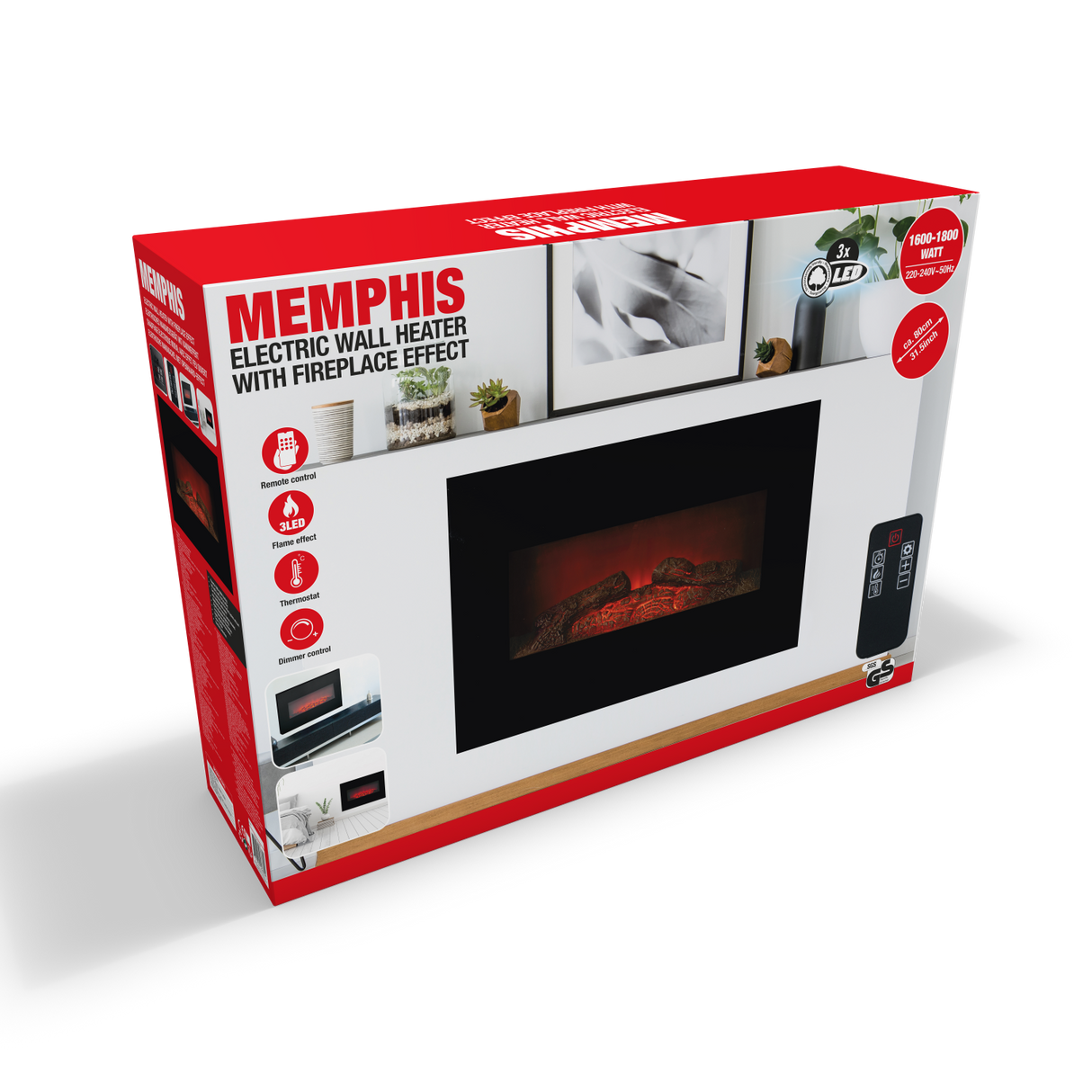 Classic Fire Sfeerhaard Memphis - 1800W - maximondo