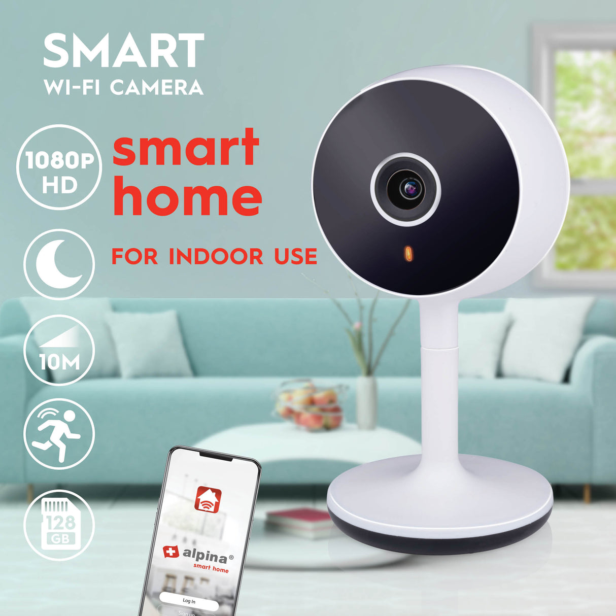 alpina Smart Home Wifi Camera Bewakingscamera - maximondo