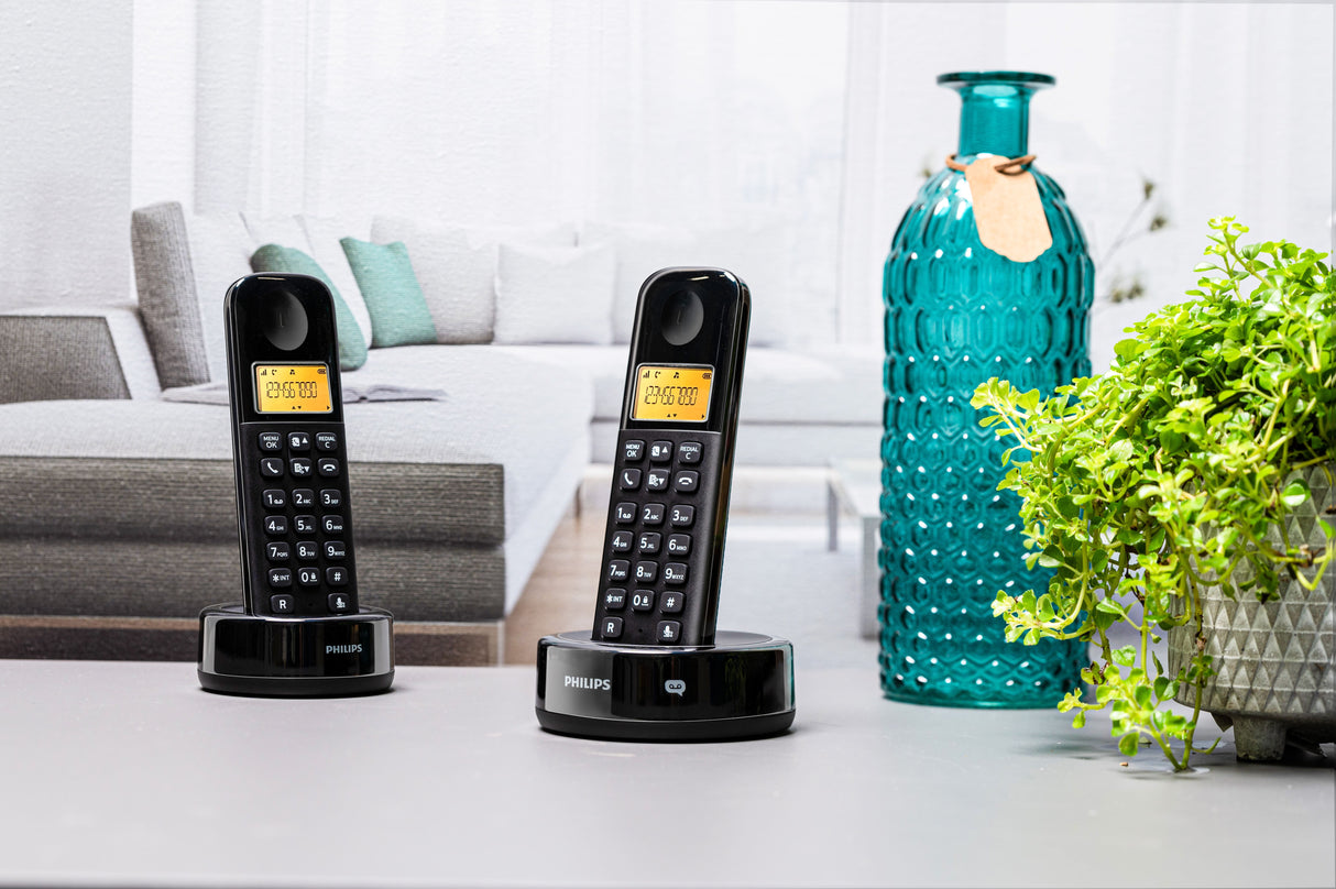 Philips D160 Huistelefoon 2 Handsets – Vaste Telefoon - maximondo