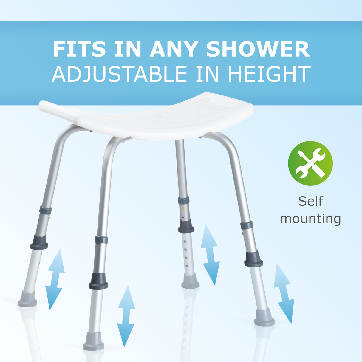 Vivamore Douchekruk - Douchestoel in Hoogte Verstelbaar - maximondo