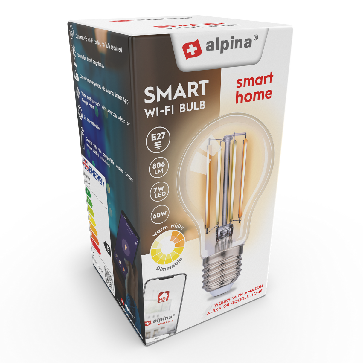 alpina Smart Home Wifi Lamp E27 7W - maximondo