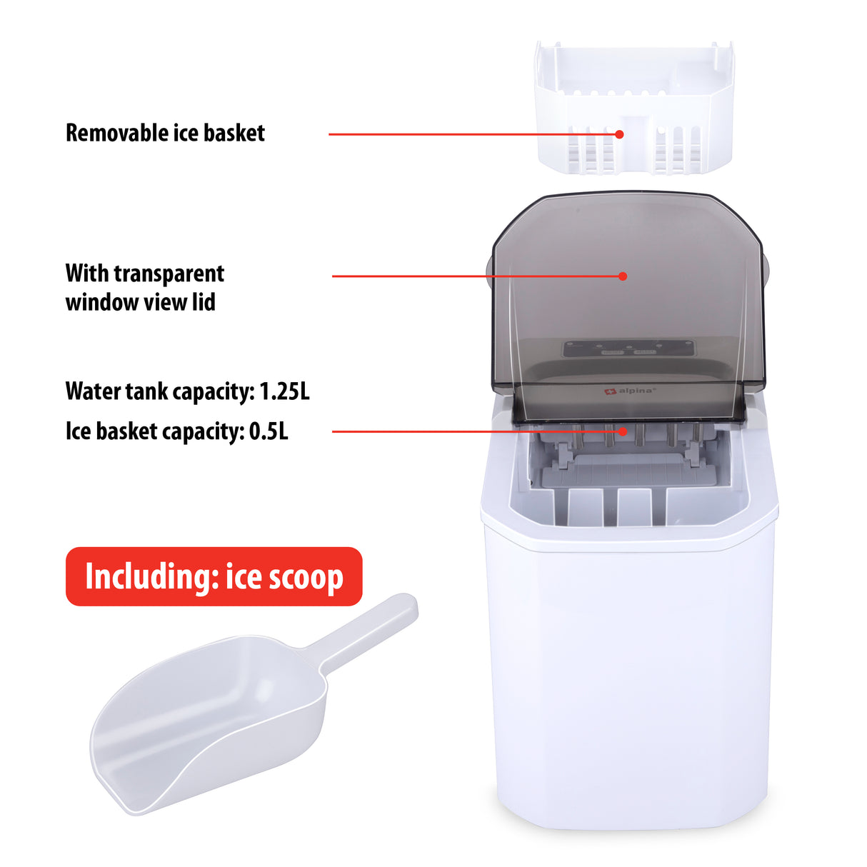 Ice cube maker 220-240V 112W - maximondo