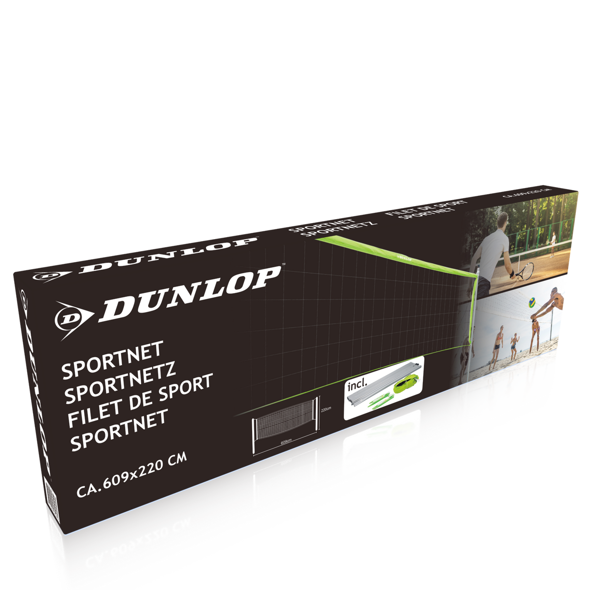 Dunlop Sportnet 609x220 CM Groen/Zwart - maximondo