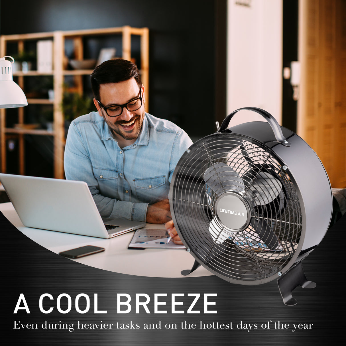 Lifetime Air Tafelventilator Zwart - maximondo