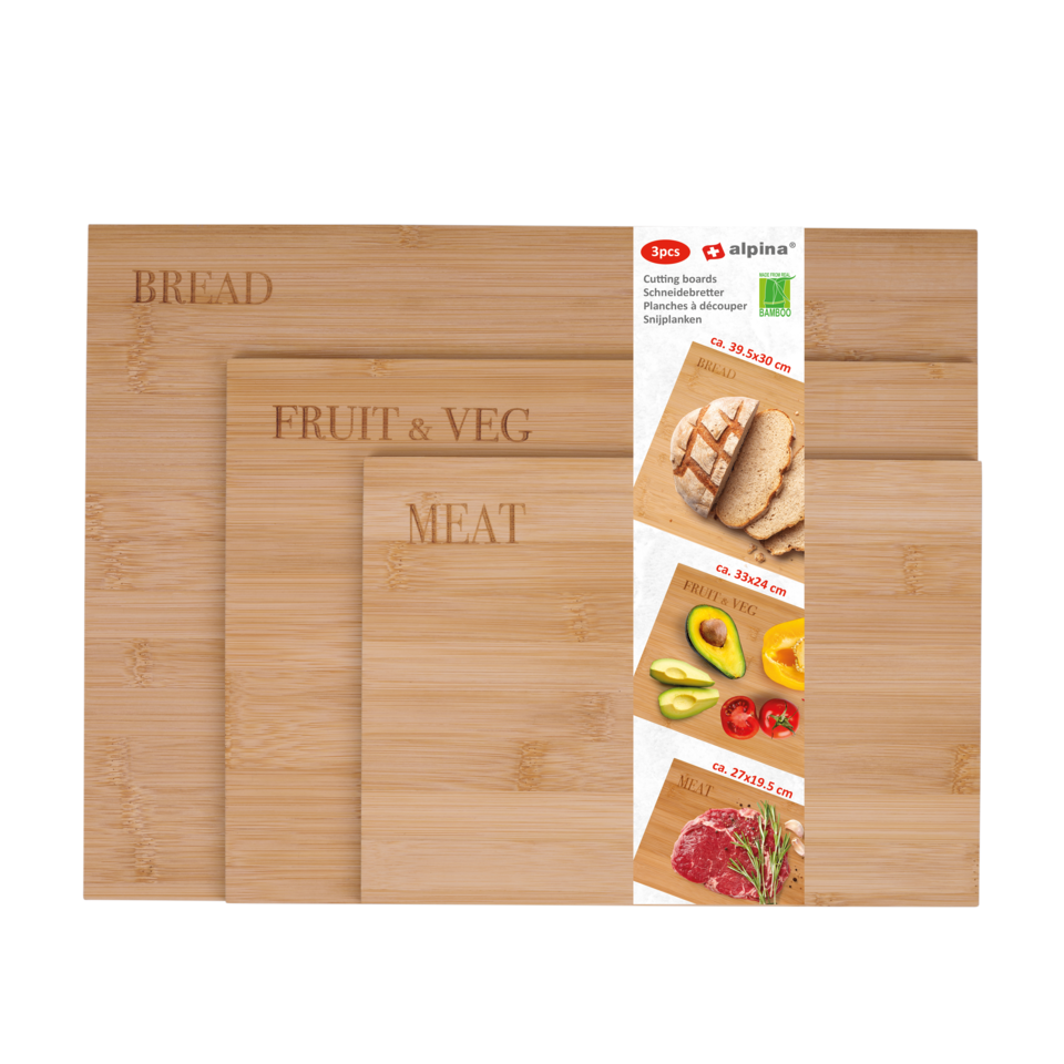 alpina Houten Snijplanken 3x Bamboe - maximondo