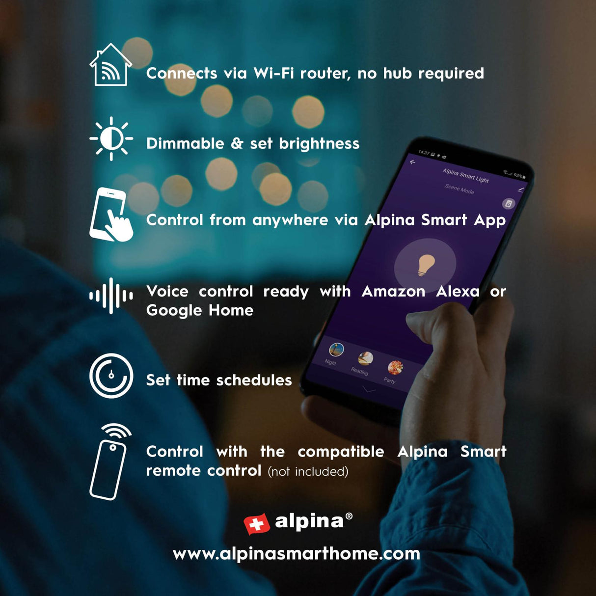 alpina Smart Home Wifi Lamp E27 7W - maximondo