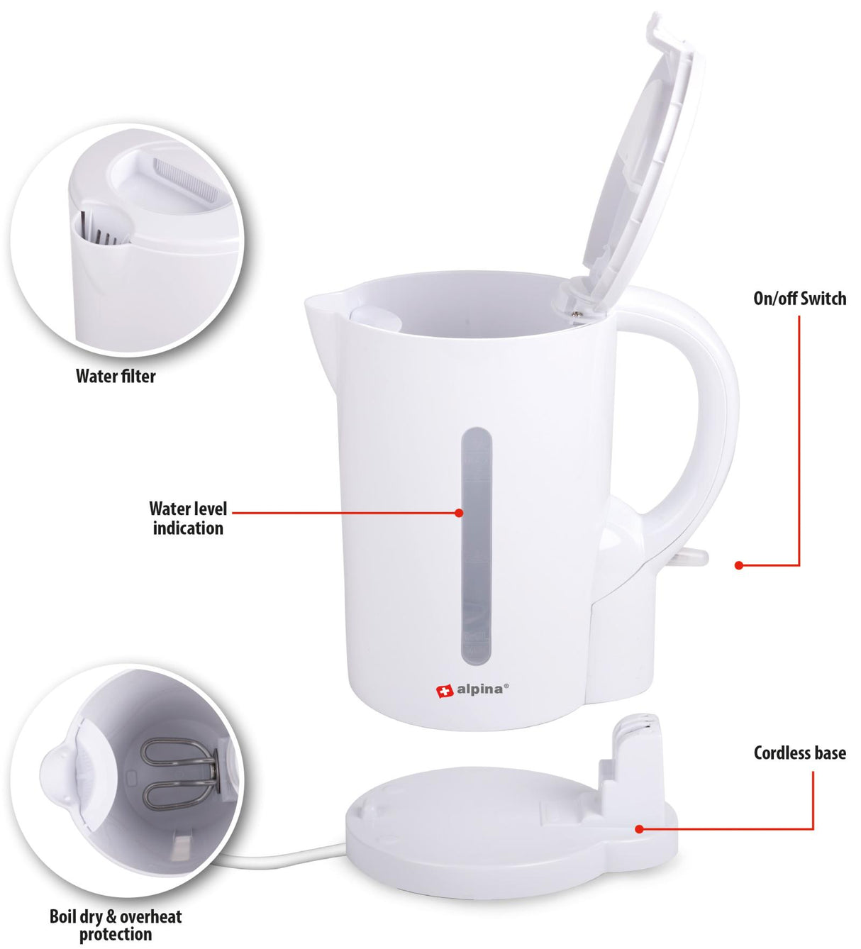 Water Kettle 1,7L white - maximondo