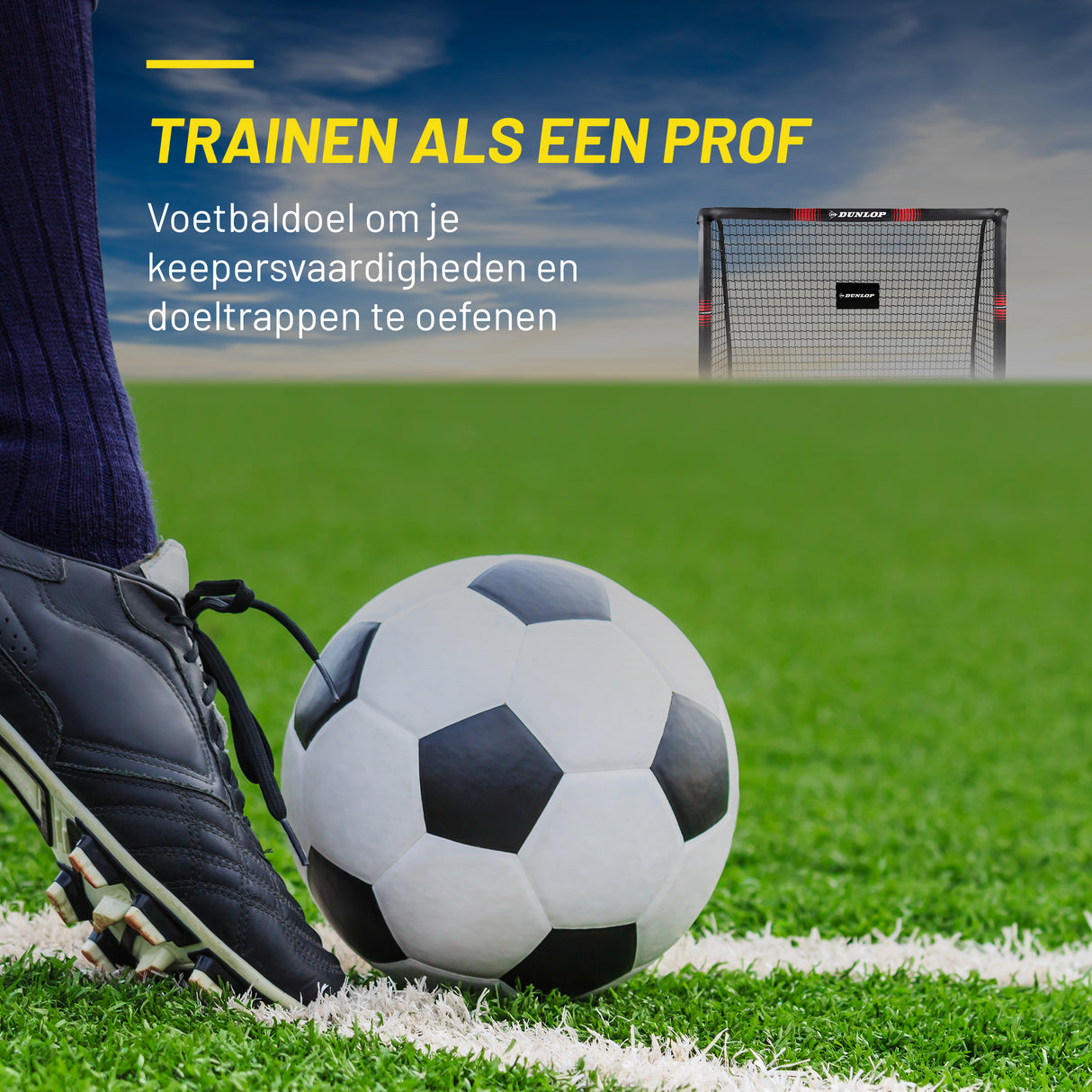 Dunlop Voetbaldoel 180 x 120 x 60cm - maximondo