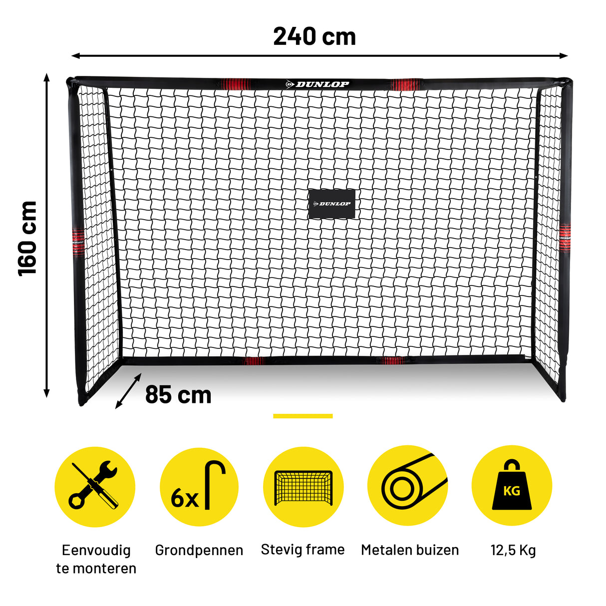 Dunlop Voetbaldoel 240x160x85 cm - maximondo