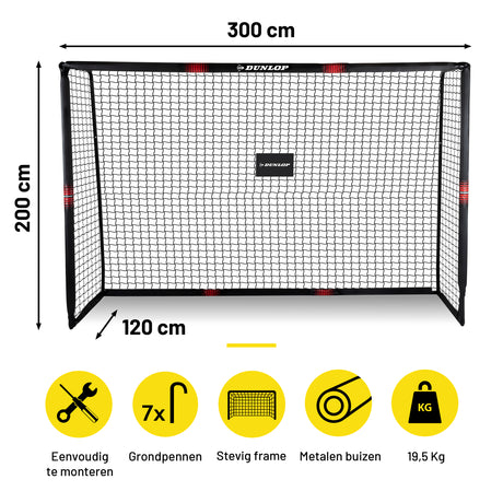 Dunlop Voetbaldoel 300x200x120 cm - maximondo