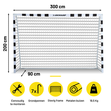 Dunlop Voetbaldoel 300x90x200 cm - maximondo