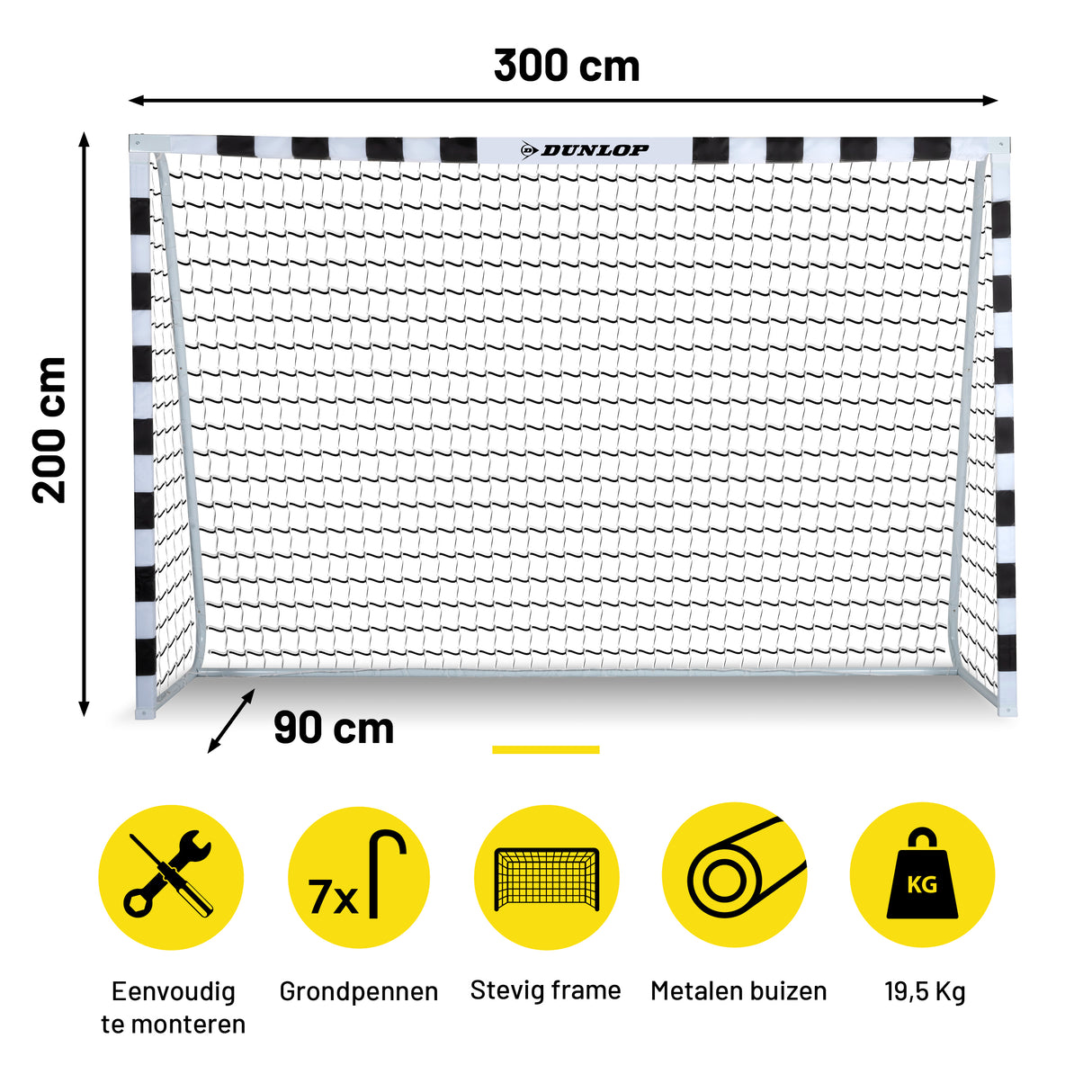 Dunlop Voetbaldoel 300x90x200 cm - maximondo