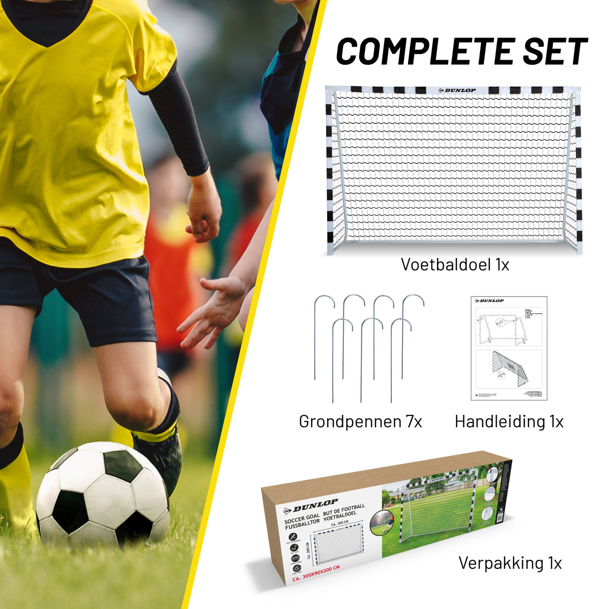 Dunlop Voetbaldoel 300x90x200 cm - maximondo