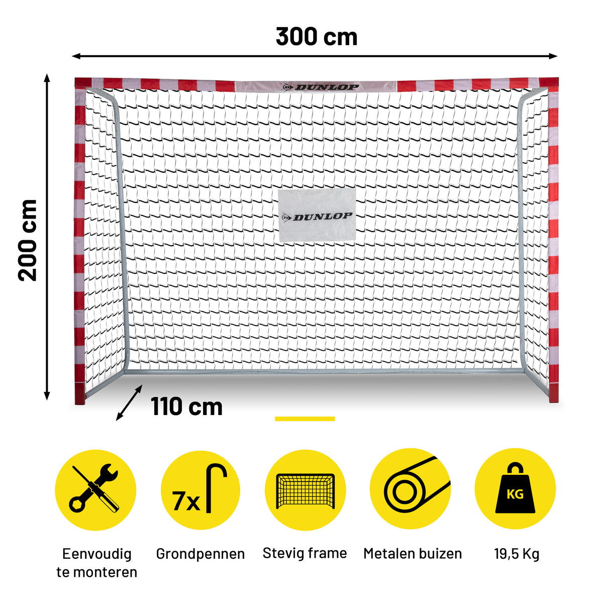 Dunlop Voetbaldoel 300 x 200 x 110cm - maximondo