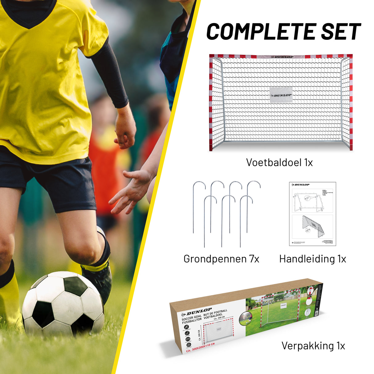 Dunlop Voetbaldoel 300 x 200 x 110cm