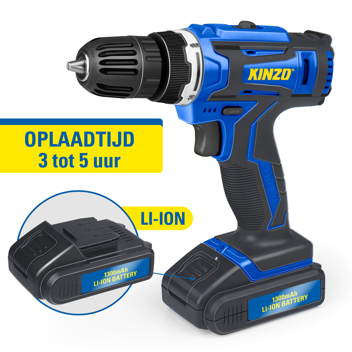 Kinzo Accuboormachine 14.4V Blauw - maximondo