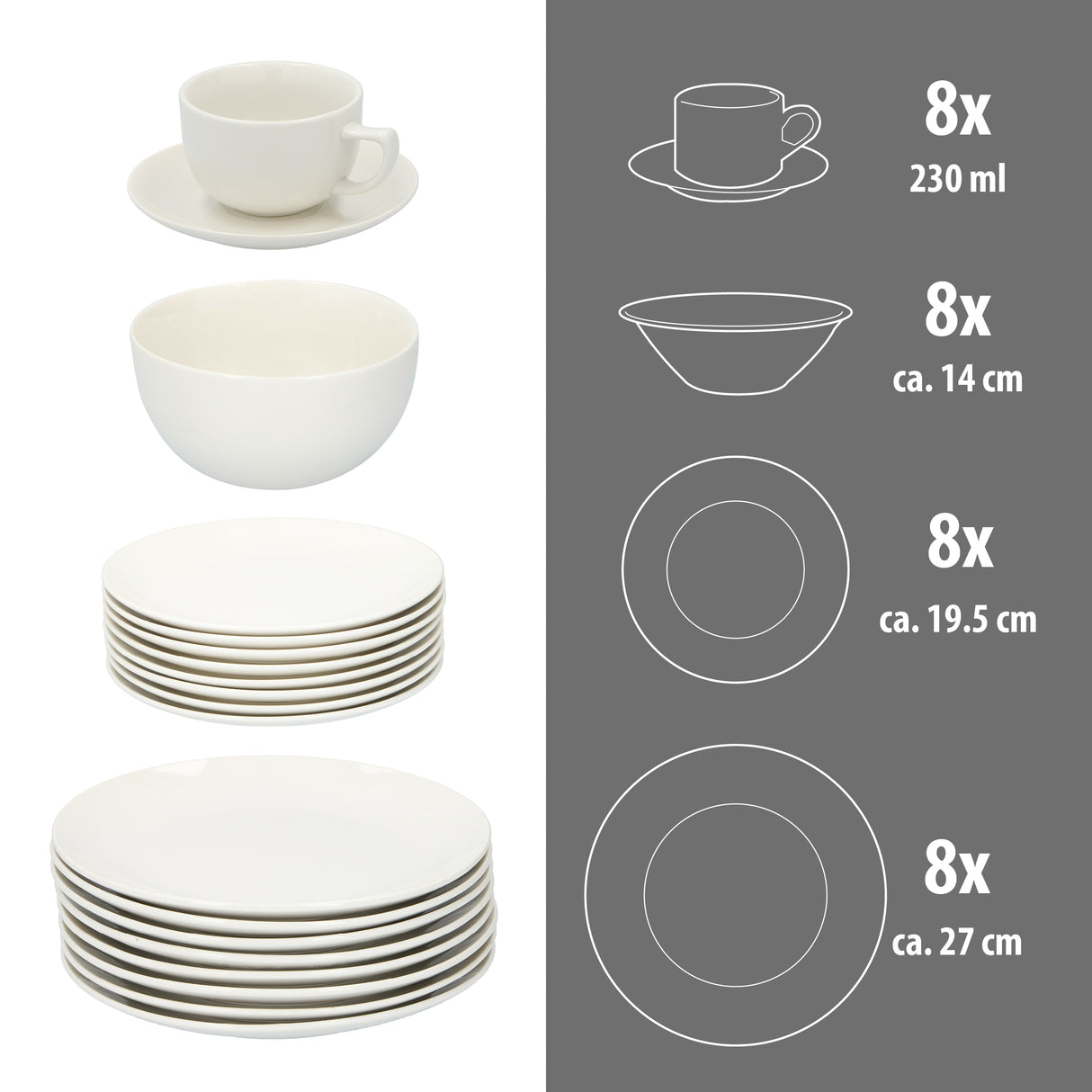 alpina serviesset 8 Persoons - Aardewerk Servies - maximondo