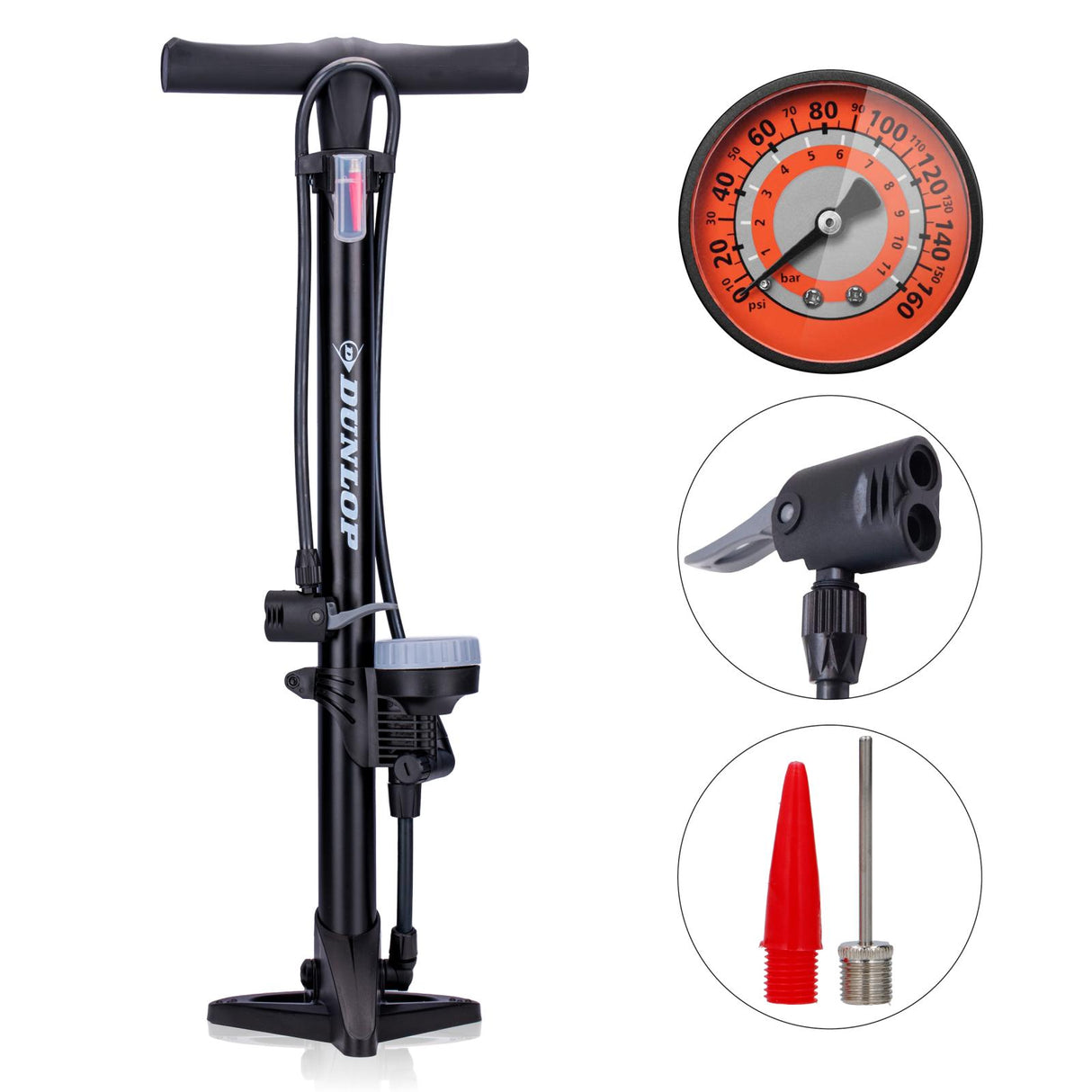 Fietspomp met Drukmeter 11Bar/160PSI - maximondo