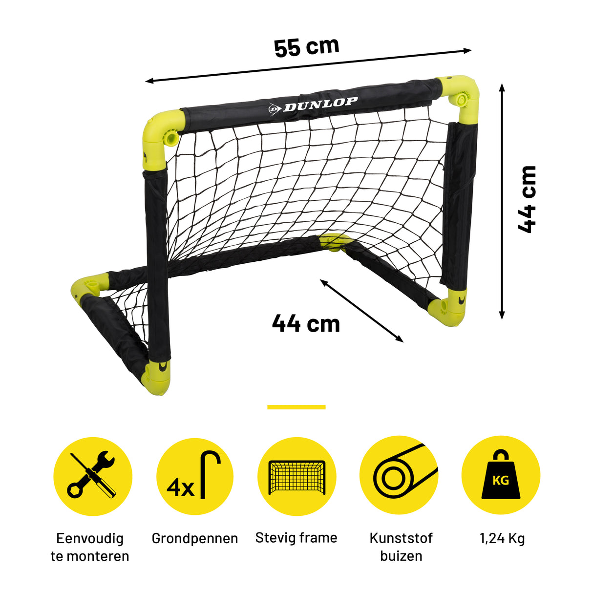 Dunlop Voetbaldoel 50 x 44 x 44cm set van 2 - Opvouwbaar - maximondo