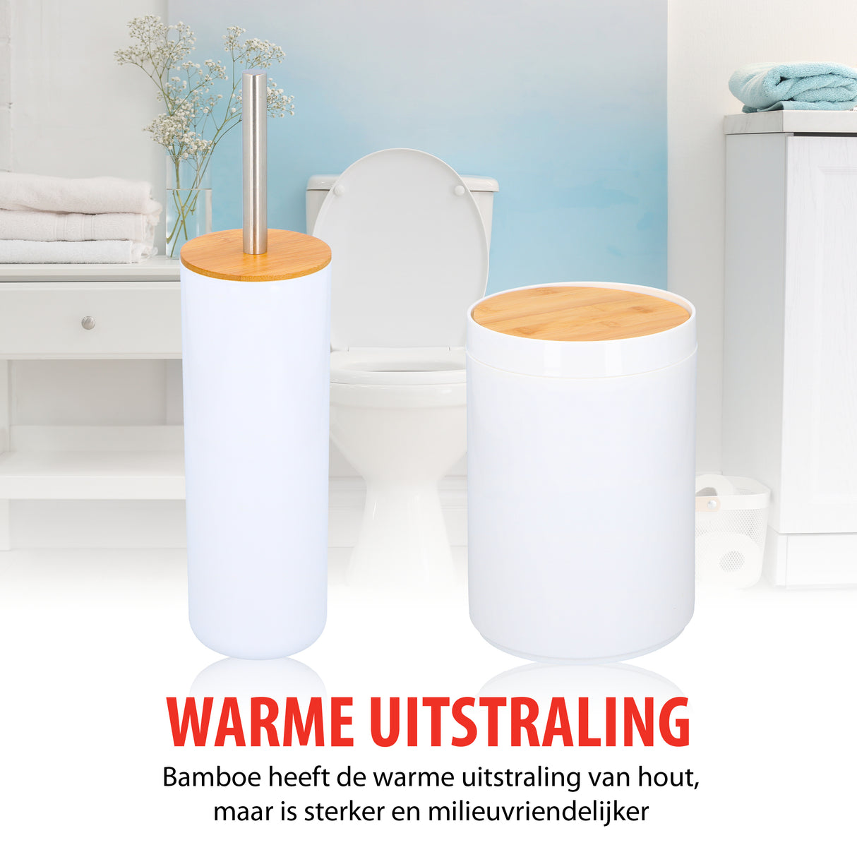 alpina Badkamerset Bamboe - Wit - maximondo