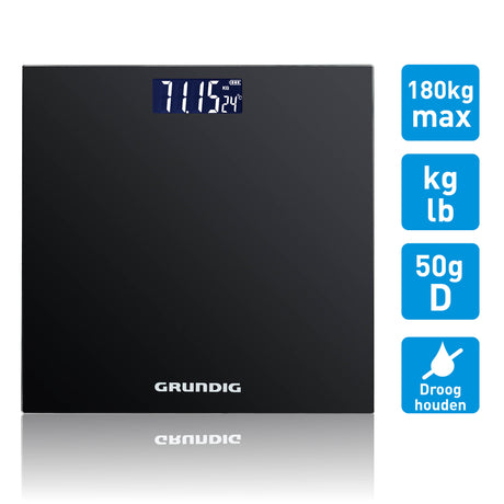 Grundig Personen Weegschaal 180kg, Nauwkeurig - maximondo