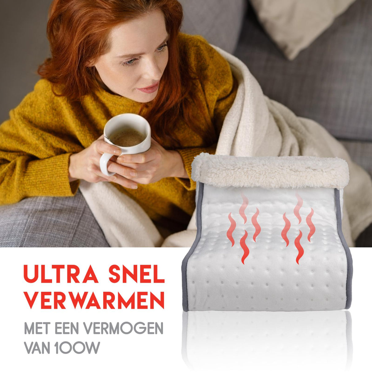 Elektrische Voetenwarmer Wolwit - maximondo