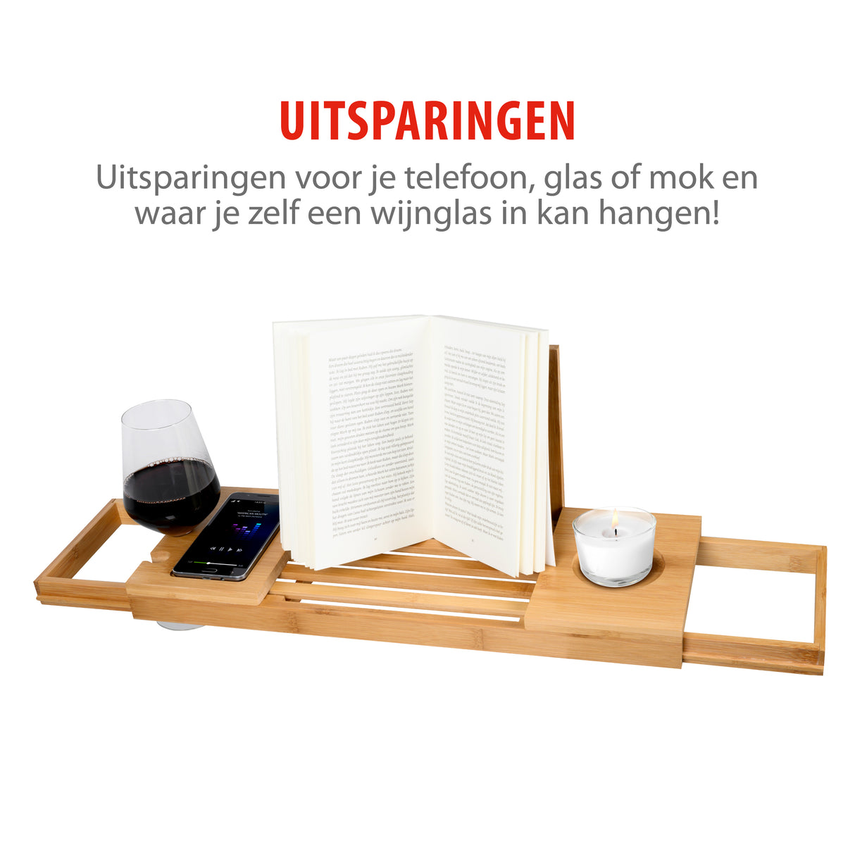 alpina Verstelbare Badplank Badrek - Bamboe - maximondo