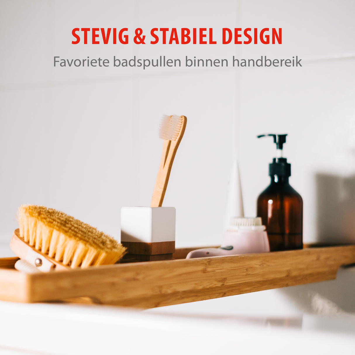 alpina Verstelbare Badplank Badrek - Bamboe - maximondo