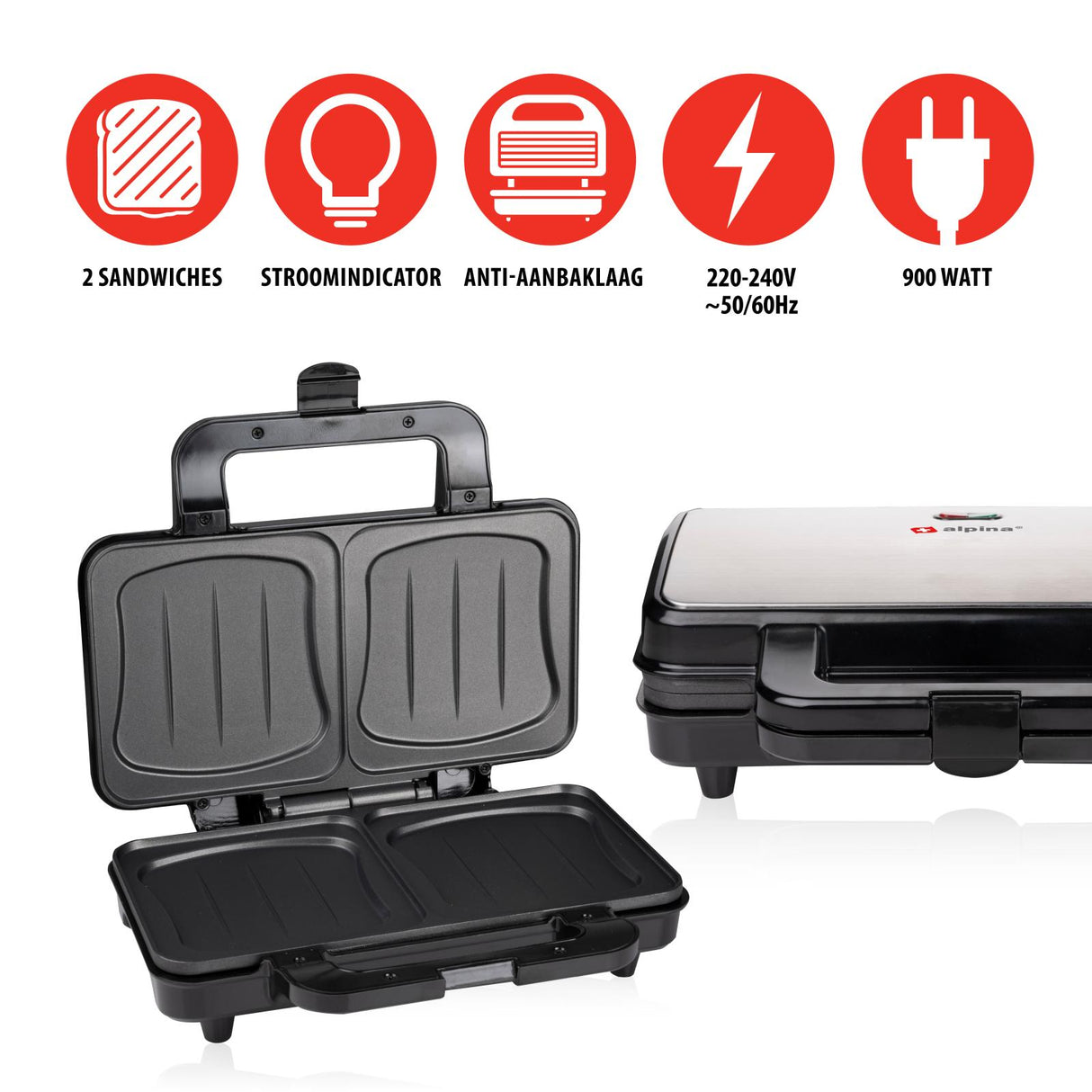 Tosti-Apparaat RVS - maximondo