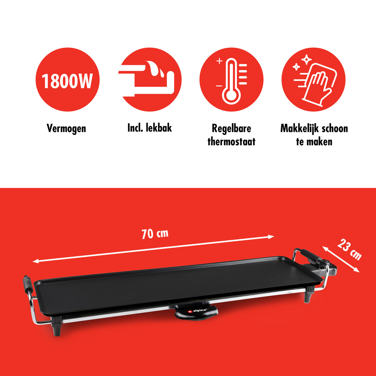 alpina Teppanyaki Grillplaat 1800W