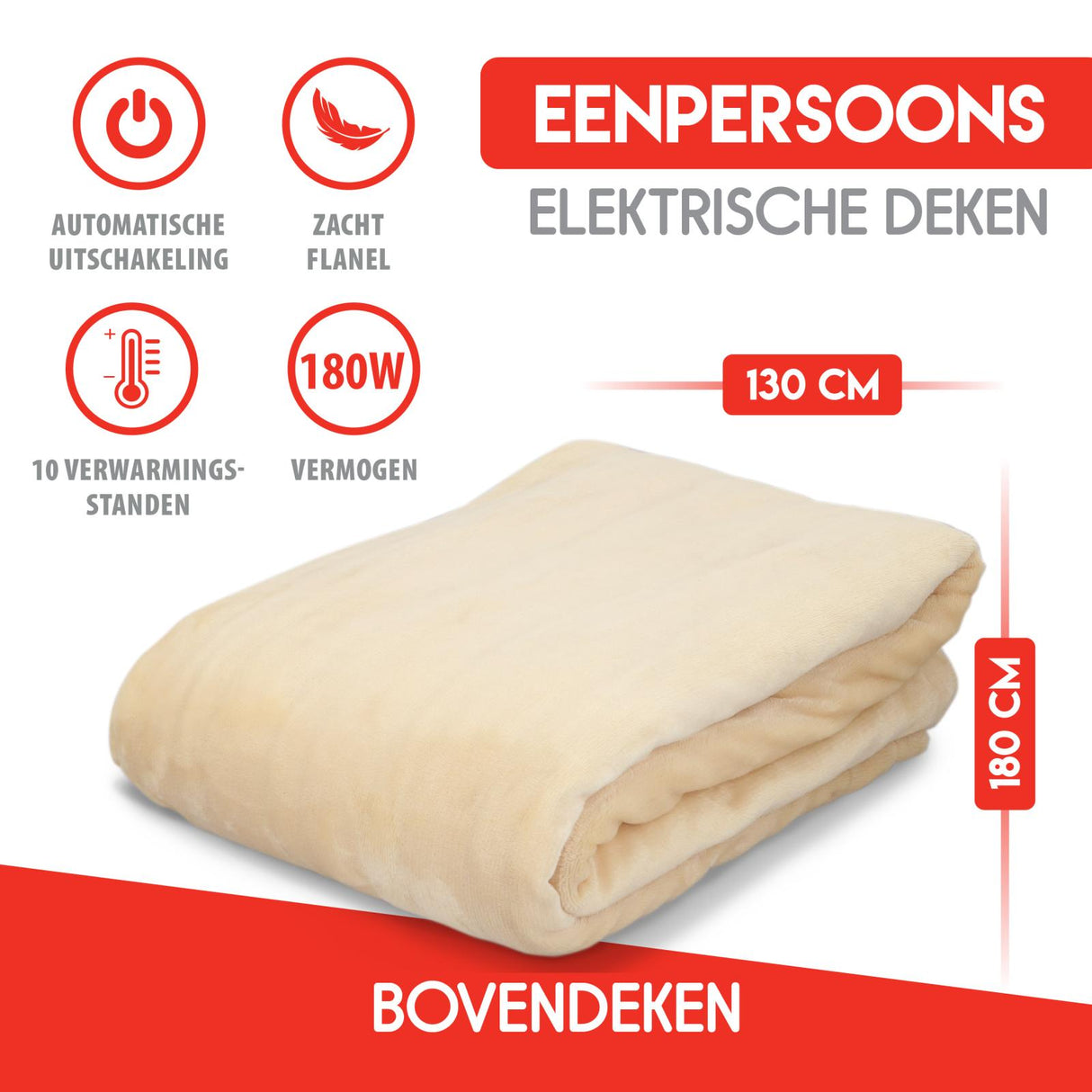 Elektrische Deken 180 x 130 Cm - maximondo