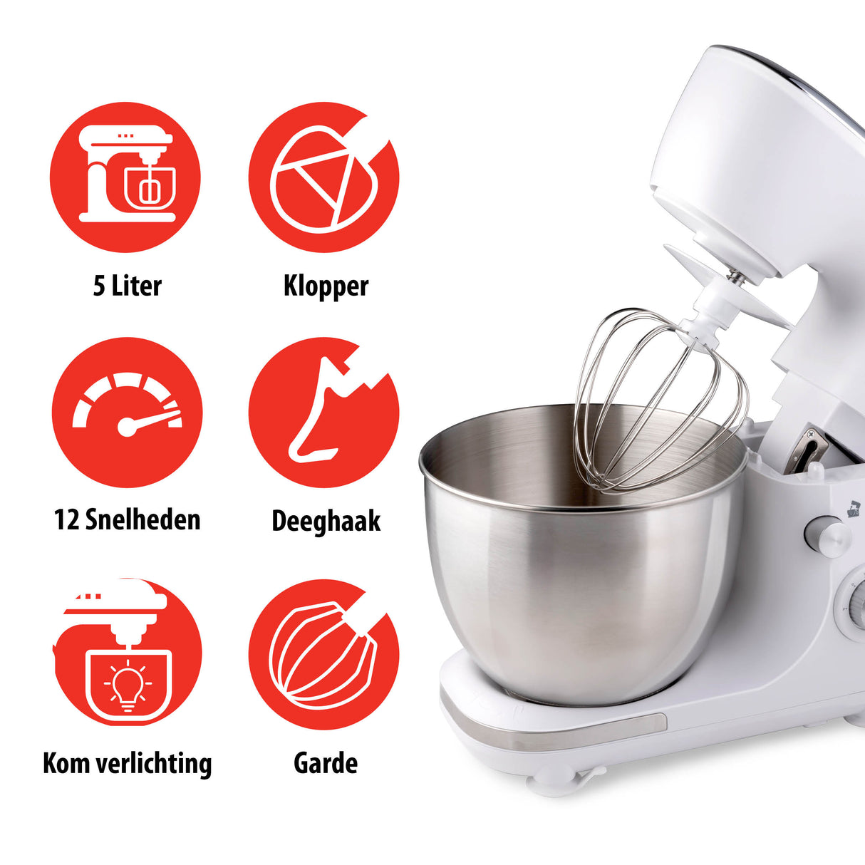 Kitchen machine 5L white - maximondo