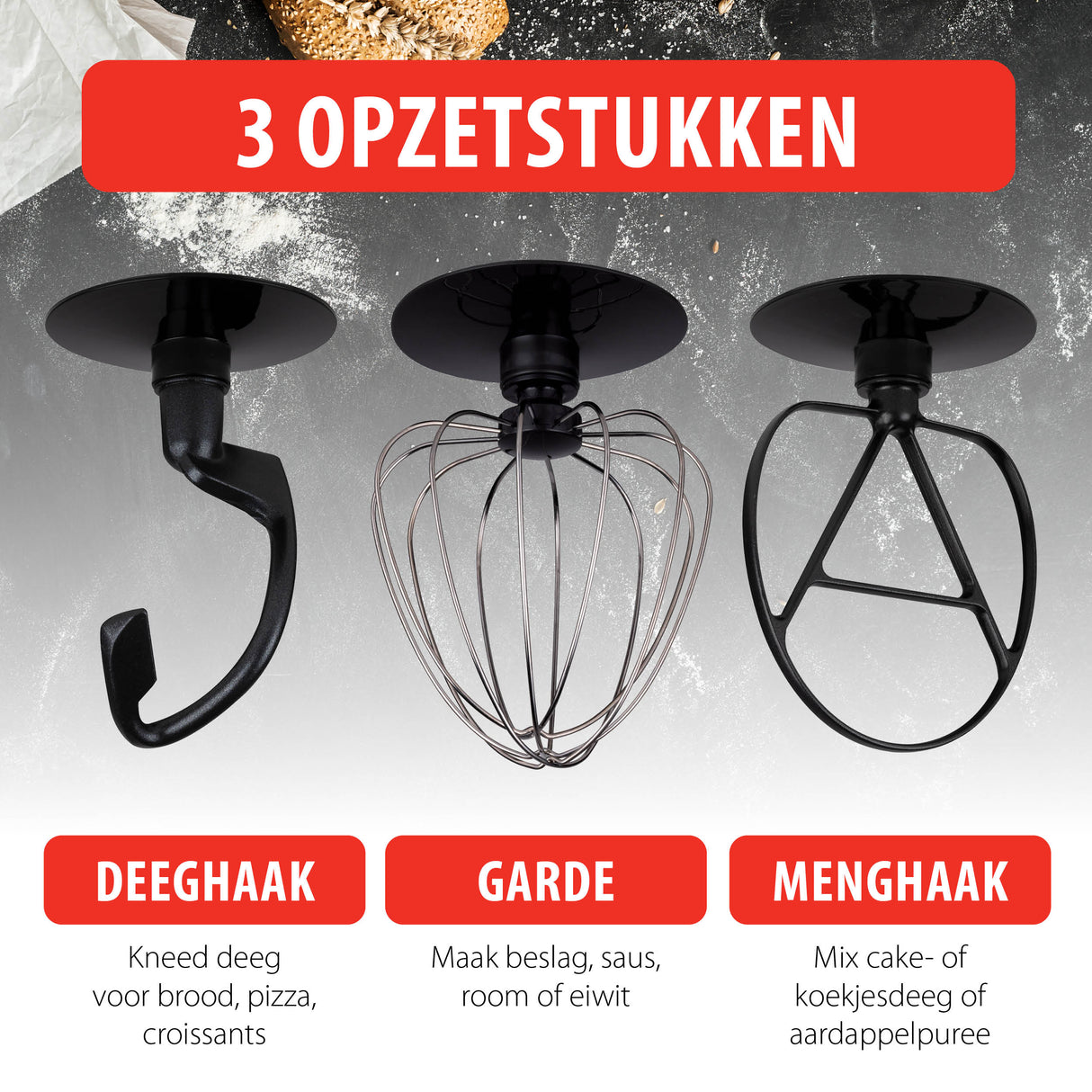 alpina Keukenmachine 3 Accessoires - maximondo