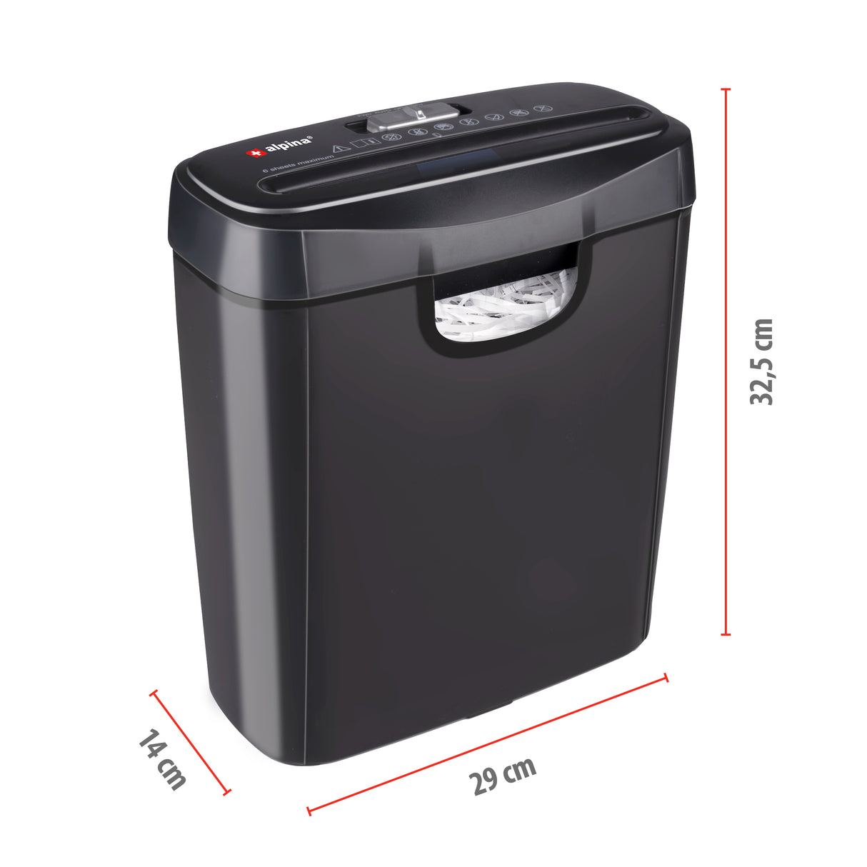 alpina Papierversnipperaar 190W Zwart - maximondo