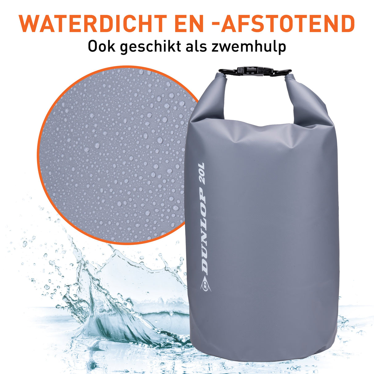Dunlop 20L Waterdichte Tas Grijs - maximondo