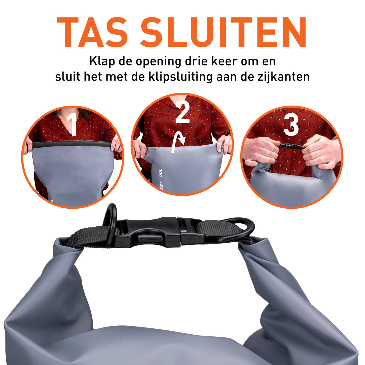 Dunlop 20L Waterdichte Tas Grijs - maximondo