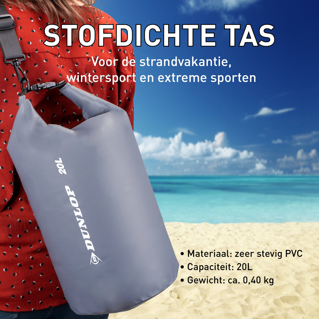 Dunlop 20L Waterdichte Tas Grijs - maximondo