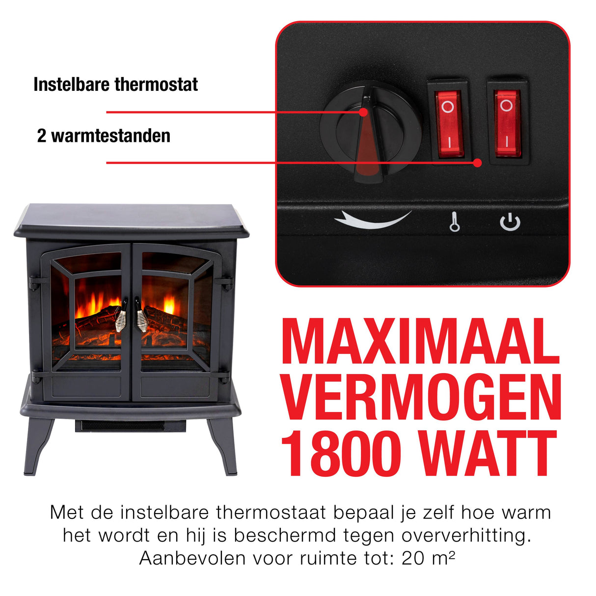 Classic Fire Sfeerhaard Narvik - 1800W - maximondo