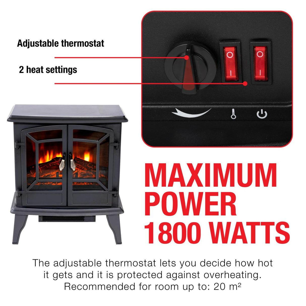 Classic Fire Sfeerhaard Narvik - 1800W - maximondo