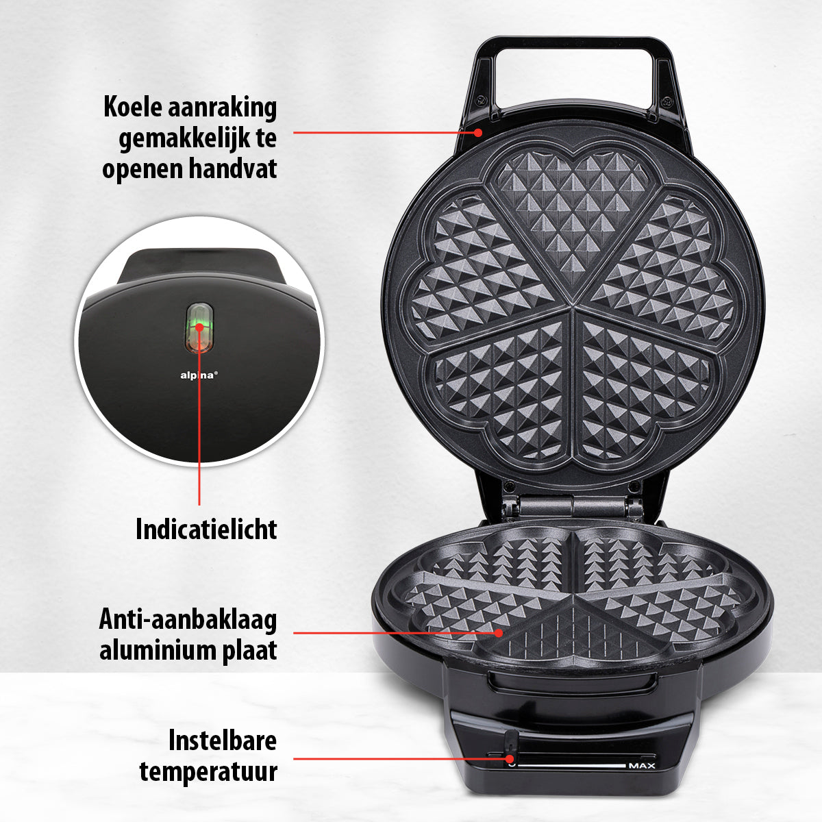 alpina Wafelijzer Hartvorm - maximondo