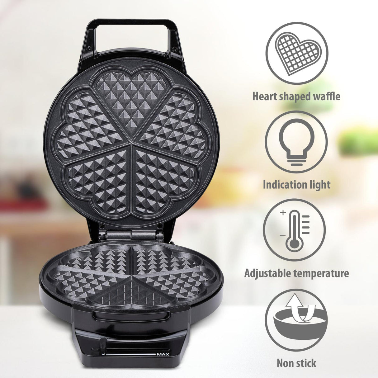 Wafelijzer Hartvorm - maximondo