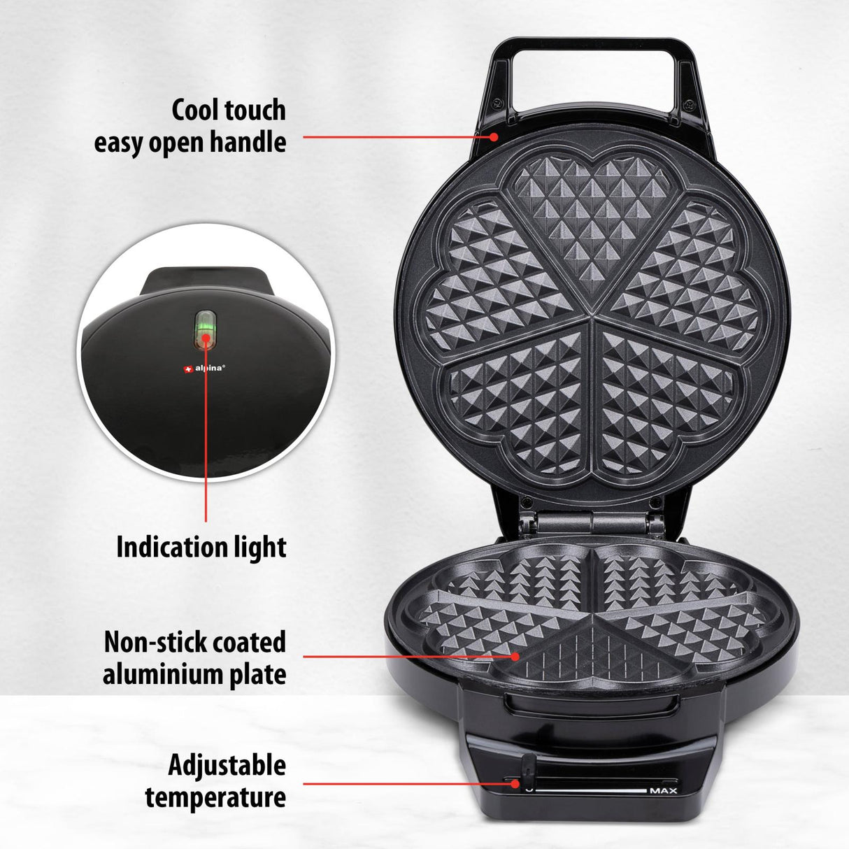 Wafelijzer Hartvorm - maximondo