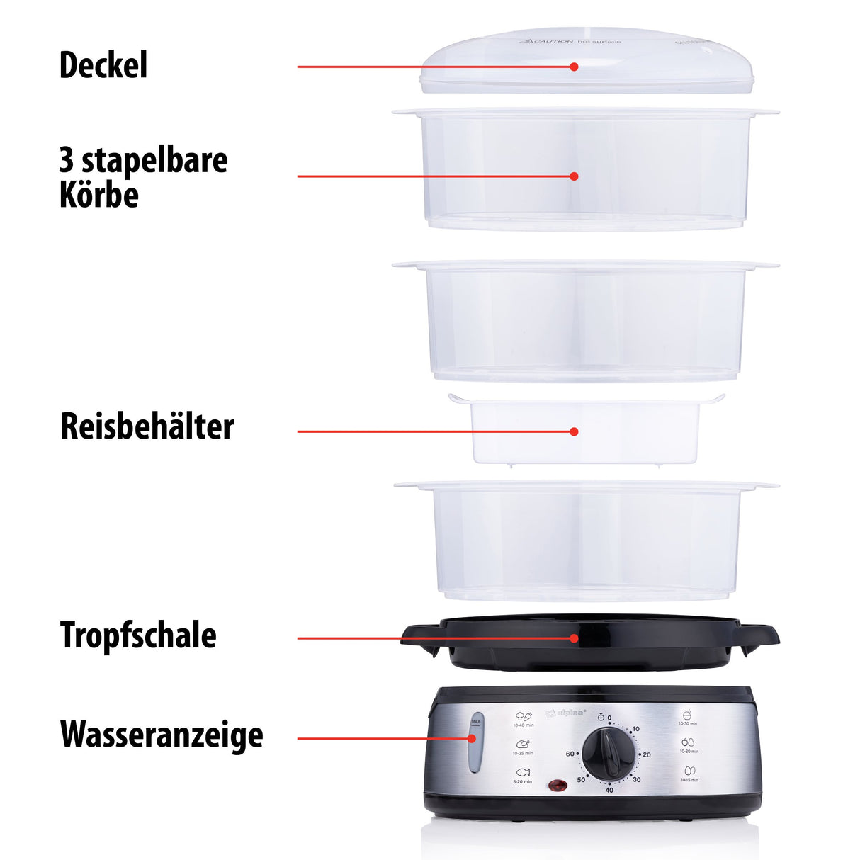 alpina Stoomkoker 9L Stomer 800W - maximondo