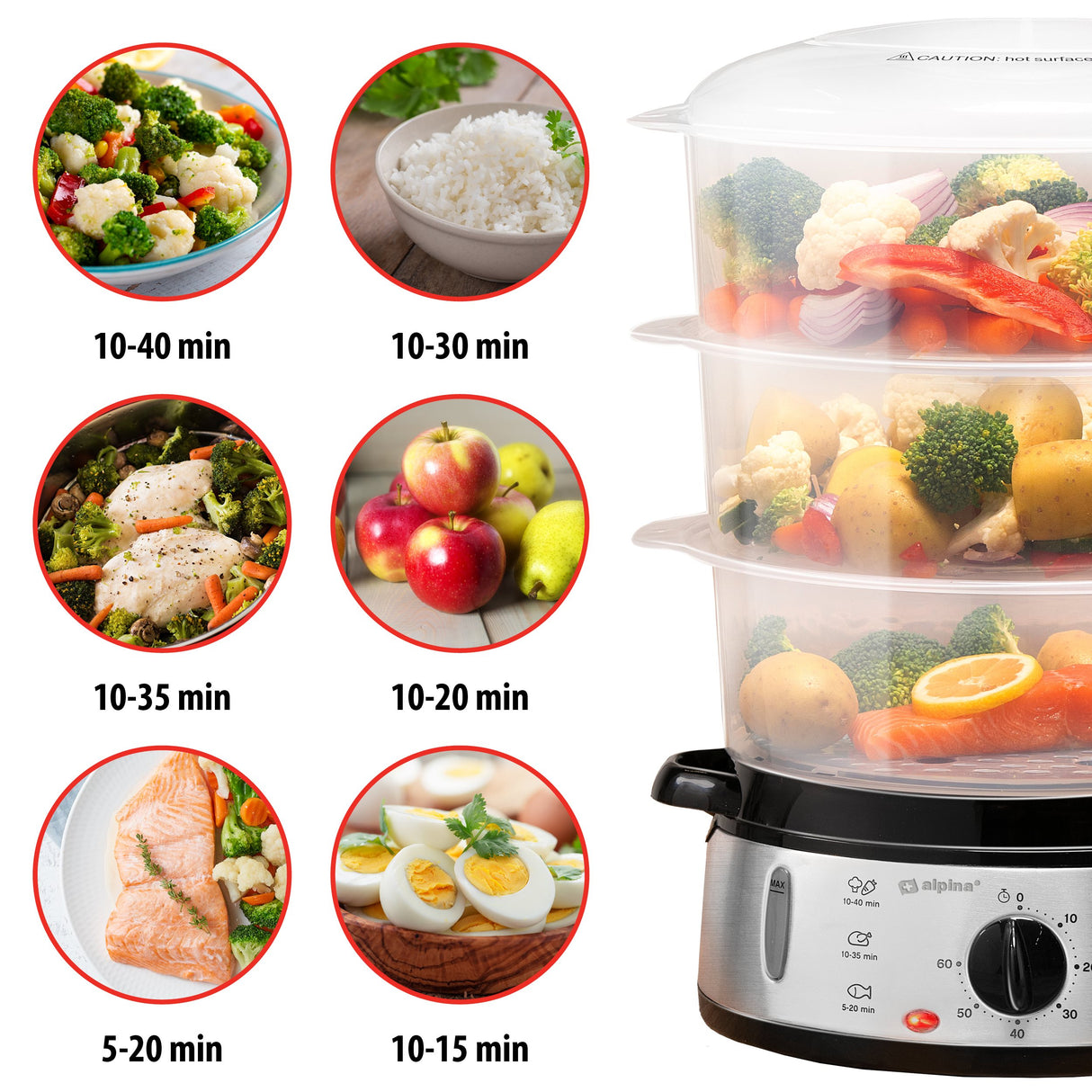 alpina Stoomkoker 9L Stomer 800W - maximondo