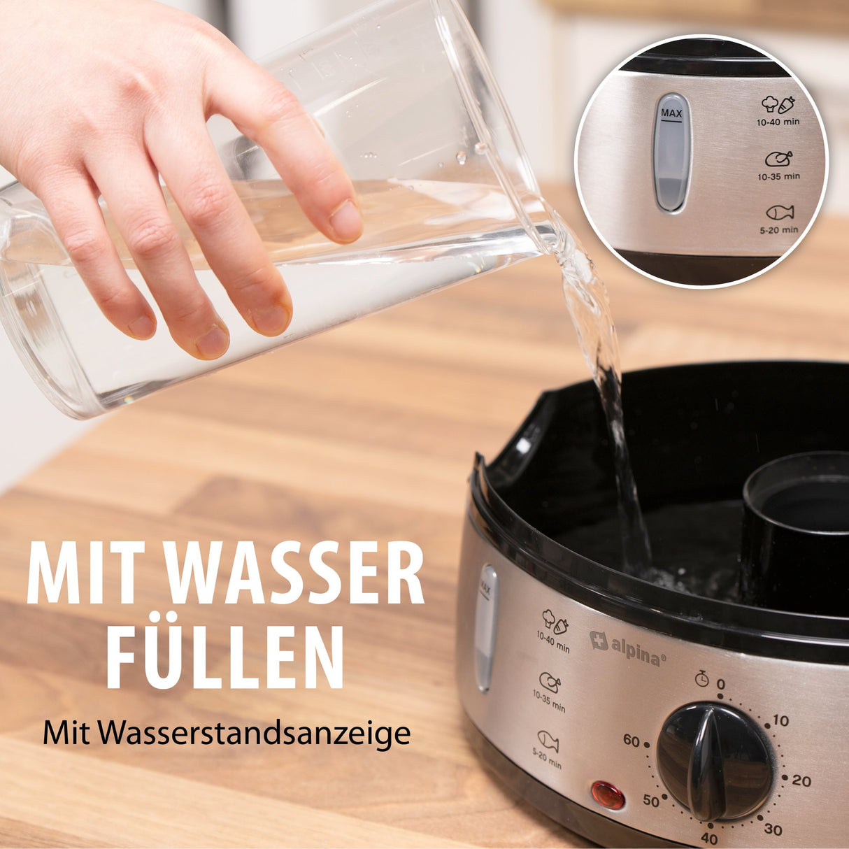 alpina Stoomkoker 9L Stomer 800W - maximondo