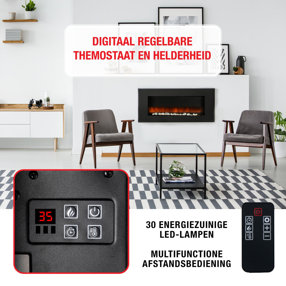 Classic Fire Sfeerhaard Elektrisch Vancouver 105,5 x 48 x 12 cm - maximondo