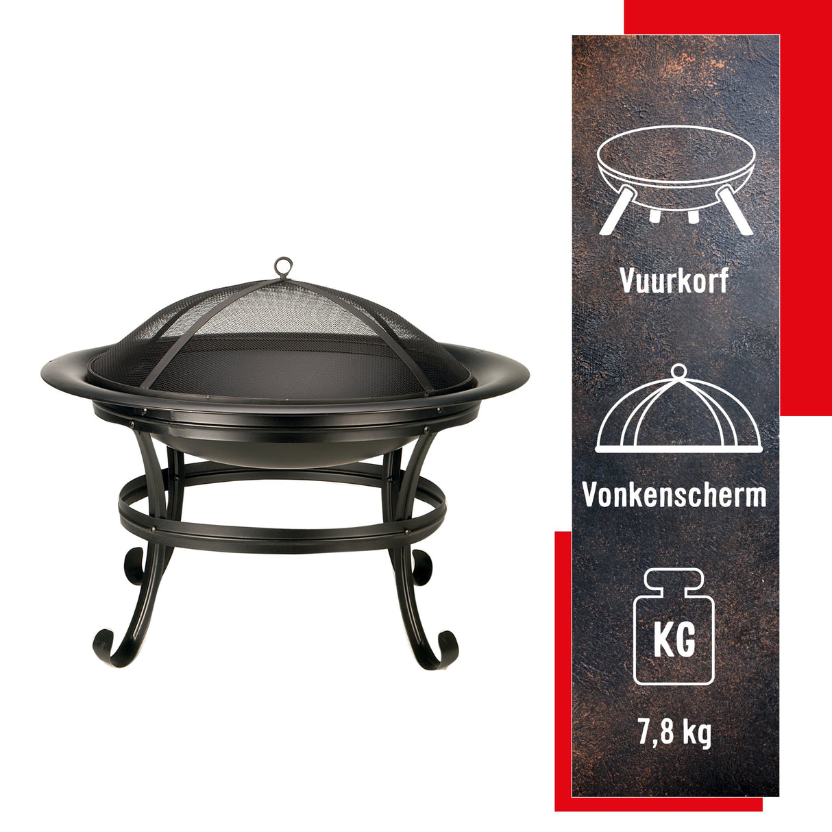 BBQ Collection Vuurschaal met Vonkenscherm - maximondo