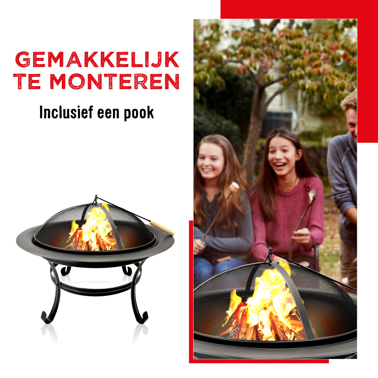 BBQ Collection Vuurschaal met Vonkenscherm - maximondo