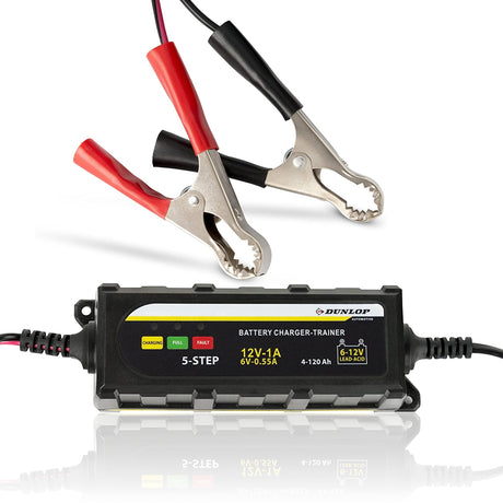 Dunlop Acculader LED 12V - Auto/Motor/Boot - maximondo